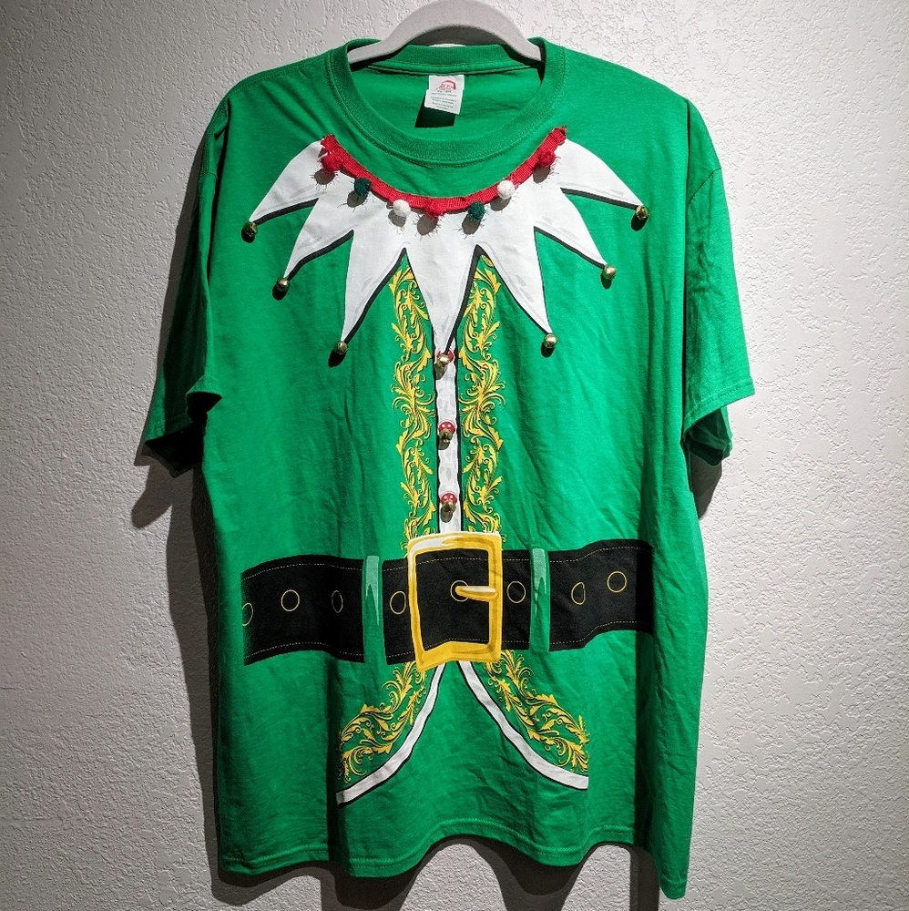 Dec. 25th Christmas Elf Graphic Tee with Bells
